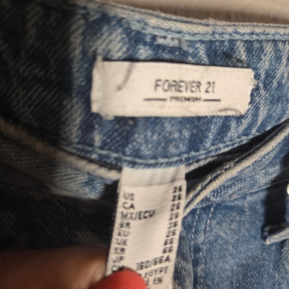 Y2K Vtg Forever 21 Floral Print Jeans 26 High Rise Flare Light Wash Denim Boho‎ - Picture 7 of 9